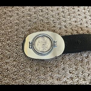 Morgan 1879 Silver Dollar Belt Buckle.